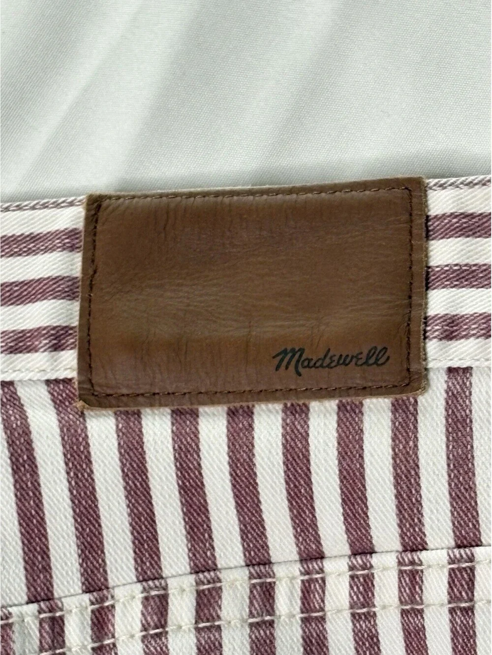 Madewell The High-Rise Slim Crop Boyjean Luca Stripe Jeans -